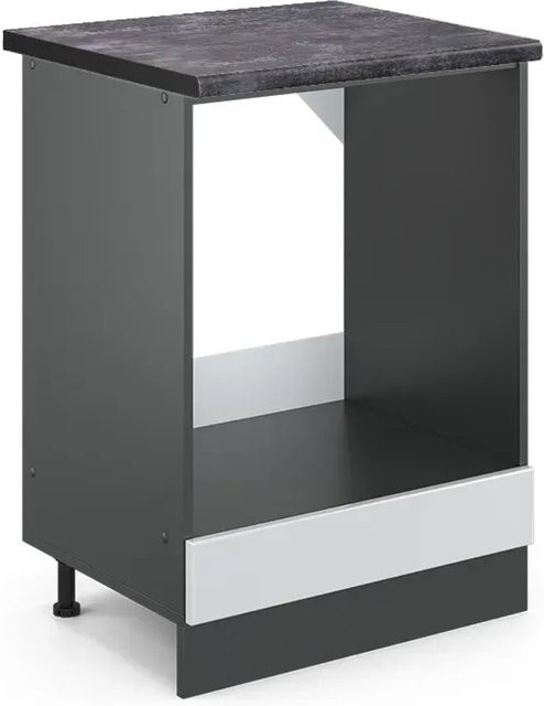 Vicco Herdbauschrank R-Line Landhaus Weiß Anthrazit Breite: 60 cm, Tiefe: 60 cm, Höhe: 81,6 cm - Bild 1