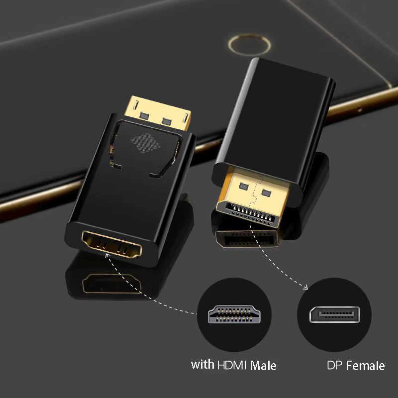 OULLX DisplayPort zu HDMI Konverter 4K kompatibel, Audio Video Adapter für Computer und Monitor, Schwarz - Bild 4