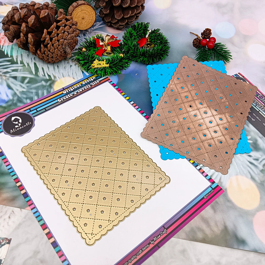 Alinacutle Metall-Stanzform mit Stern-Hintergrundtafel in Gold für Papierhandwerk und DIY-Kartenherstellung - Bild 2