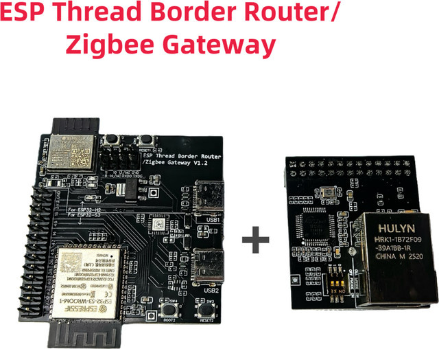 ESP Thread Border Router Zigbee Gateway mit ESP32-S3-WROOM-1 N8R2 und ESP32-H2-MINI-1 N4 in Schwarz - Bild 1