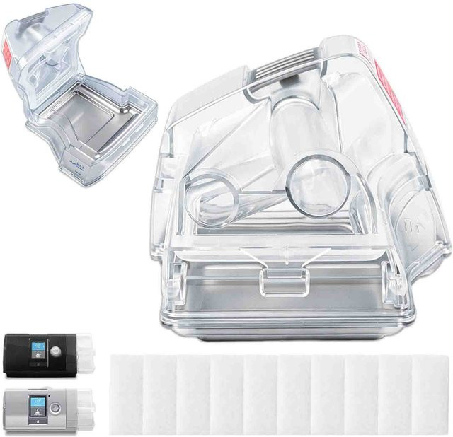 SALORIE Ersatz-Luftbefeuchter-Wasserkammer für AirSense 10 und AirCurve 10 mit 10 Filtern, transparent - Bild 1