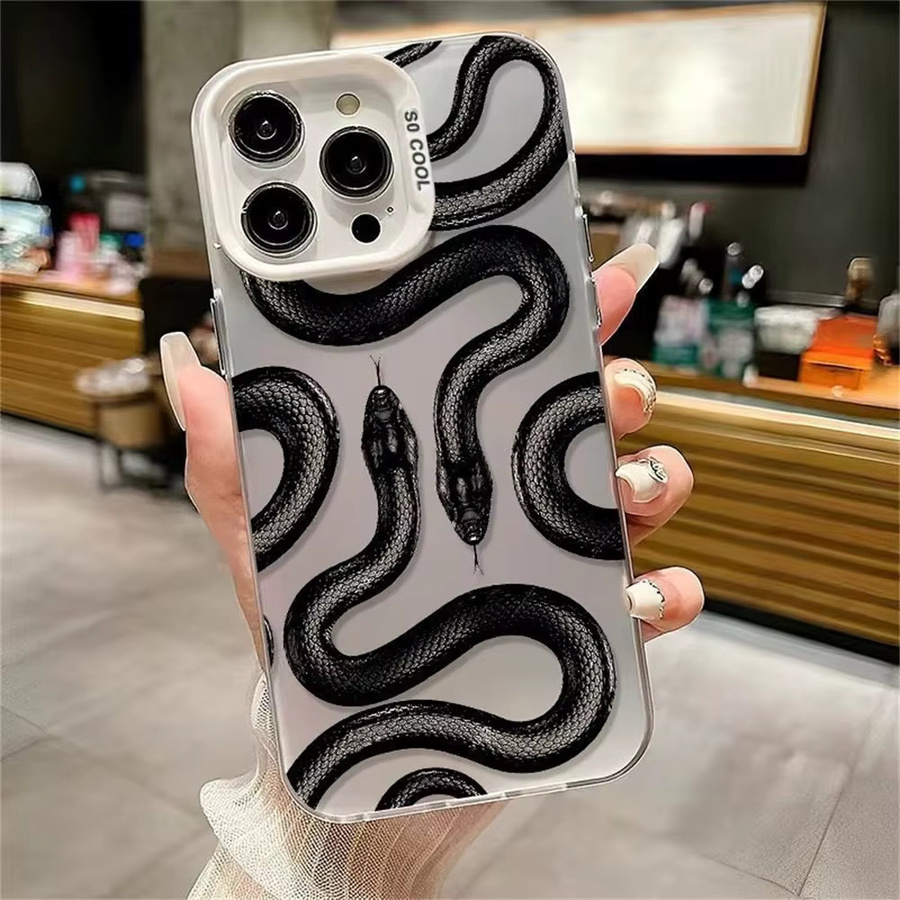 Stoßfeste iPhone 16 Pro Max Schutzhülle mit Luxus Schlangen-Design aus weichem IMD-Material - Bild 3