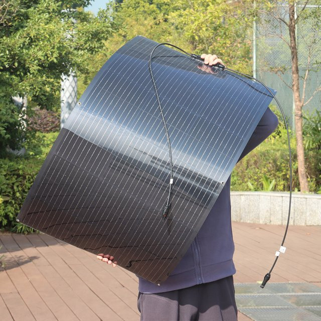 xinpuguang Flexibles Solarpanel Photovoltaik-Panel für 12V und 24V Batterieladegerät-Systeme in Schwarz - Bild 1