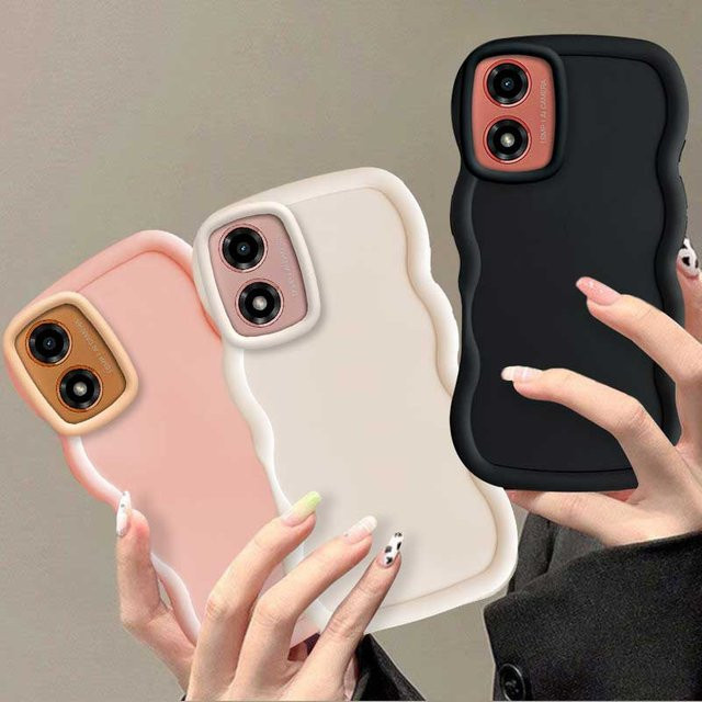 Wellenförmige Silikon Handyhülle für Motorola G04 G05 G10 G13 G14 G15 G20 G23 G24 G25 G30 G32 G34 G35 in Schwarz - Bild 1