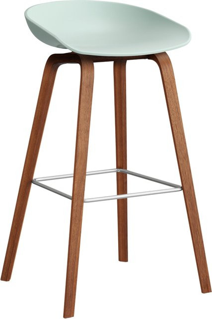 HAY About A Stool AAS 32 Hocker in Grün mit Eichenholz oder Walnussholz und Polypropylen - Bild 1