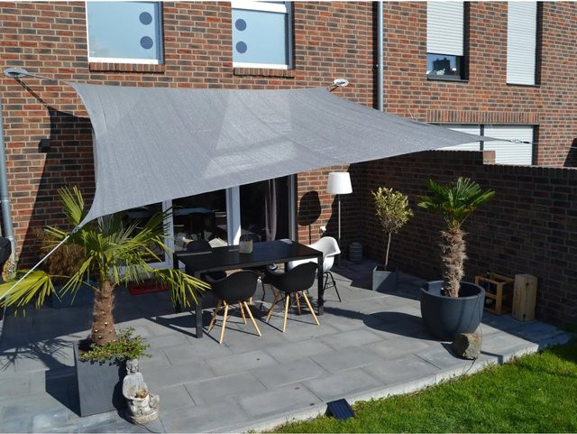 Floracord Vierecksonnensegel aus HDPE in Grau, B/T: 360 x 360 cm - Bild 1