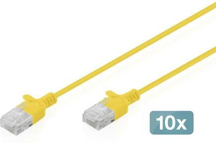 Digitus RJ45 Patchkabel CAT 6 U/UTP Ethernet LAN Kabel Gelb, Länge: 2 m - Bild 1