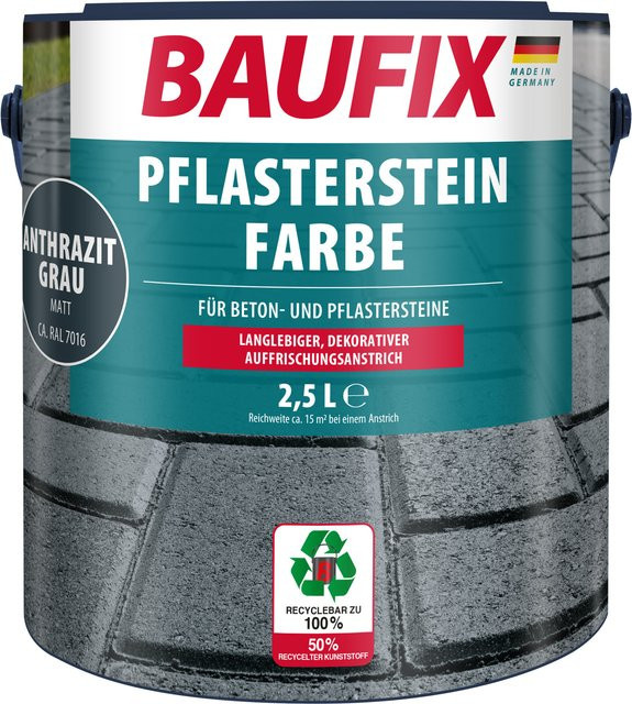Baufix Pflasterstein anthrazitgrau matt Höhe: 2,5 cm - Bild 1