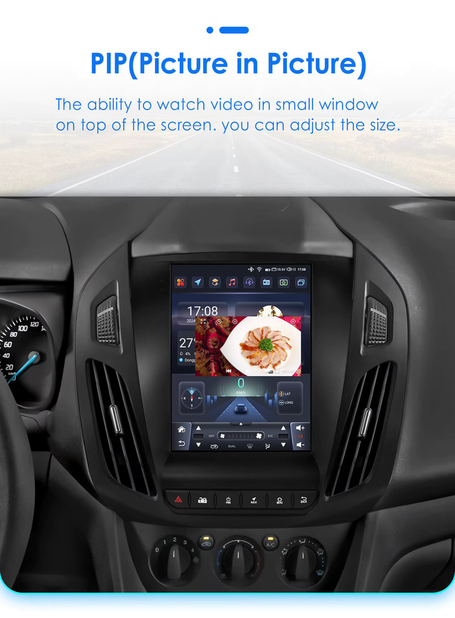 OSSURET Android 13 Auto Radio für Ford Transit und Tourneo Connect 2013-2018 mit 9,7 Zoll Display, 4G, Wireless Carplay und 360 Kamera, Schwarz - Bild 4