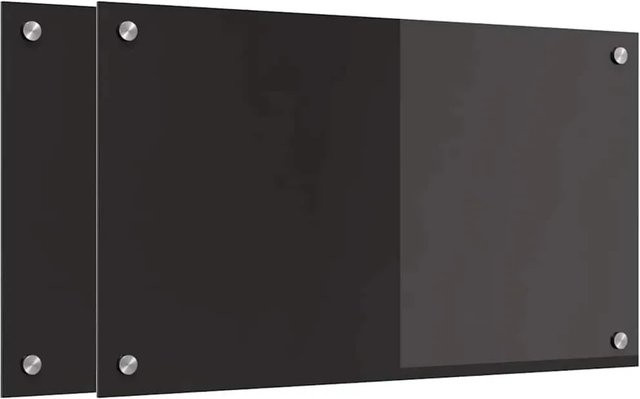 vidaXL Küchenrückwand aus gehärtetem Glas, 2 Stück, Schwarz, B: 70 cm, H: 40 cm - Bild 1