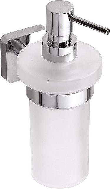 Brillantbad BASI Glasseifenspender aus Glas und Messing in Chrom poliert Silber, B/T/H: 8,2 x 19,2 x 13,0 cm - Bild 1