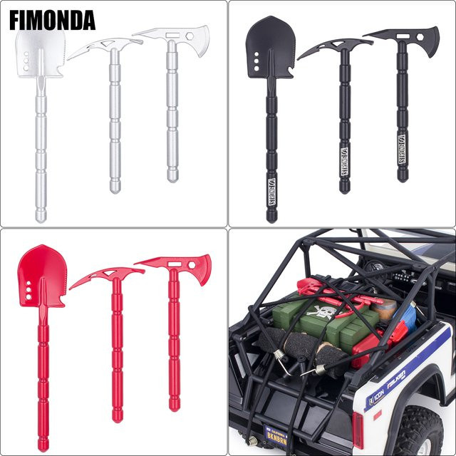 Fimonda RC Crawler Metallschaufel Spitzhacke Axt Werkzeugsatz, Maßstab 1:10 - Bild 1