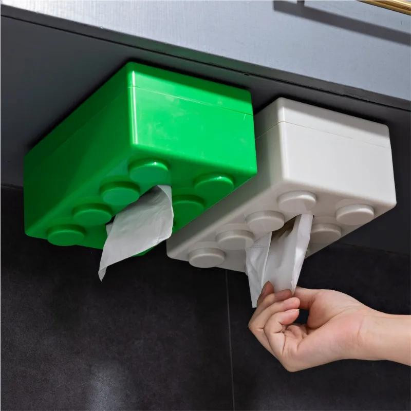 Kreative gelbe Taschentuchbox zur Wandmontage, wasserdichte stanzfreie Taschentuchbox und Papierhandtuchhalter für das Badezimmer - Bild 2