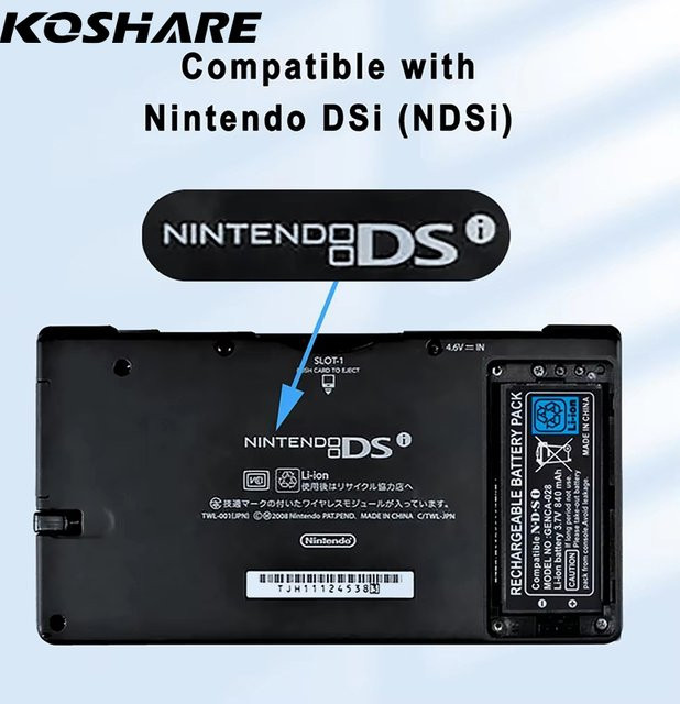 KOSHARE Li-Ion Akku-Pack TWL-003 mit 2000mAh und Werkzeugset für Nintendo DSi und NDSi - Bild 1