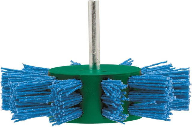 LUX-TOOLS Nylon-Fächerbürste für Winkelschleifer in Blau mit Ø 100 mm - Bild 1