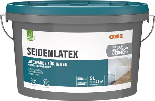OBI Seidenlatex Weiß seidenglänzend 5 l - Bild 1