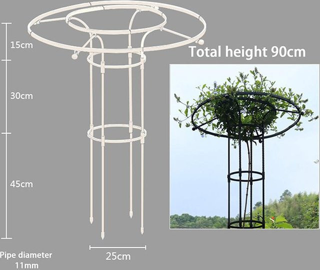 Wolfman Gartengerüst Schirmturm als Rankhilfe für Kletterpflanzen aus Stahl, Farbe: Weiß, Höhe: 90 cm, Breite: 25 cm - Bild 1