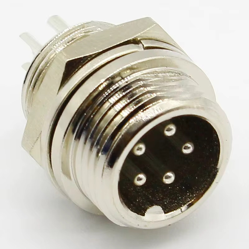 ELECAPITAL GX12-5 Luftfahrt-Steckverbinder Set mit 5 Pin Stecker und Buchse in Silber, 12mm Rundsteckverbinder - Bild 2