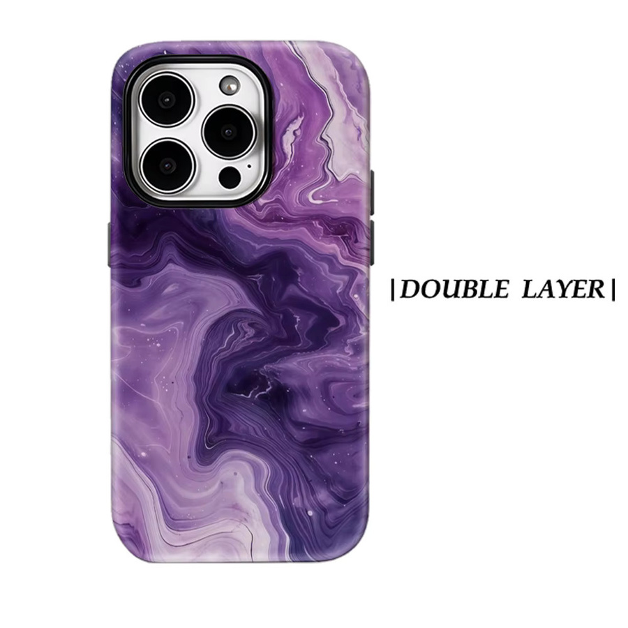 Magnetische Handyhülle Purple Swirl für iPhone 17 16 15 14 13 Pro Max Plus, robuste doppelschichtige Schutzhülle in Lila - Bild 5