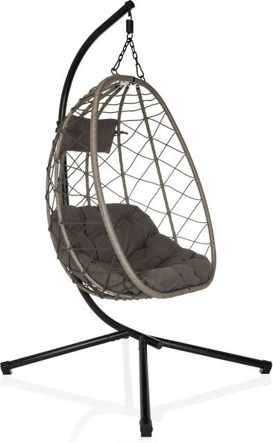 hjh LIVING Hängesessel COCOVA Egg mit Standgestell aus PE-Rattan und Eisen inklusive Kissen - Bild 1