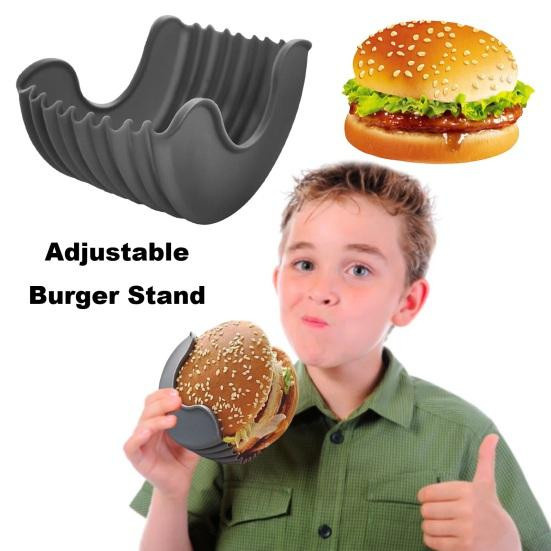 Youxiwang 4-teiliges Silikongestell für Burger und Sandwiches, wiederverwendbarer und spülmaschinenfester Burger-Halter aus lebensmittelechtem Silikon - Bild 2