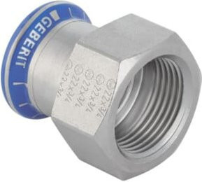 Geberit Mapress Übergangsmuffe aus Edelstahl mit 28 mm Durchmesser und 1 1/4 Zoll Innengewinde in Silber - Bild 1