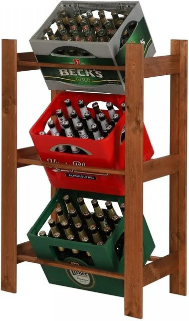 PROREGAL Getränkekistenregal Pinepeak aus Kiefernholz in Natur, H x B x T: 149 x 70 x 38,8 cm, Platz für 4 Kisten - Bild 1
