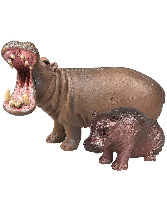 XIALIBAOMOWAN Nilpferd-Set, Wildtierfigur, Actionfiguren-Sammlung, Kunststoff - Bild 5