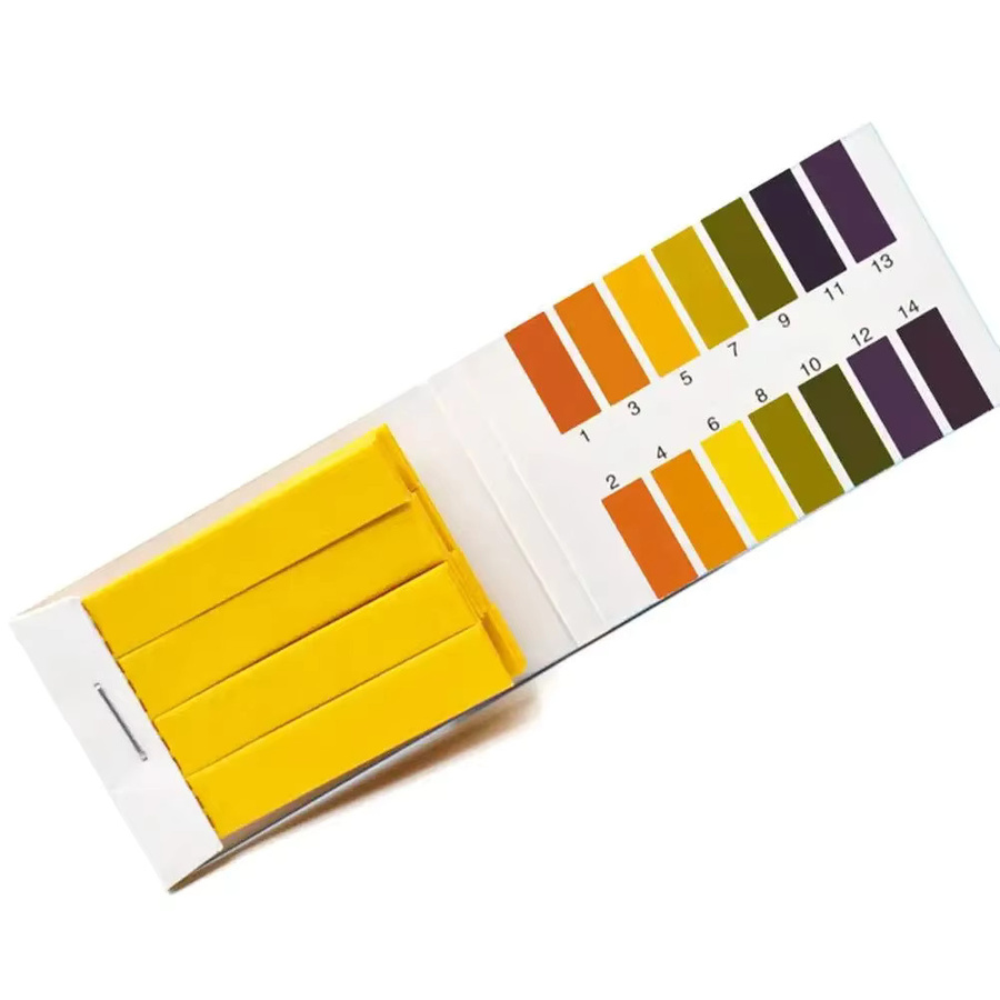 Halojaju pH-Teststreifen Set mit 80 Lackmuspapier-Streifen für pH-Werte 1–14 inklusive Steuerkarte, Mehrfarbig - Bild 2