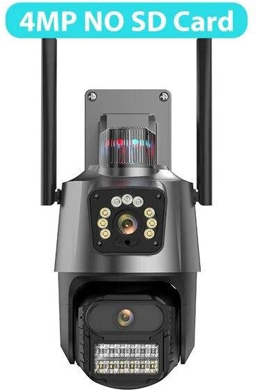 Vstarcam Outdoor PTZ-Kamera mit 9MP 4K HD, 8x Hybrid-Zoom, Drei Linsen und Dual-Bildschirm, Wifi IP-Überwachungskamera mit Polizei-Licht-Alarm in Grau - Bild 1