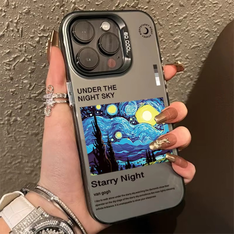 Stoßfeste iPhone Handyhülle mit Van Gogh Ölgemälde Muster in Multicolour für iPhone 15 Pro Max 14 13 12 11 XS XR 7 8 Plus - Bild 1