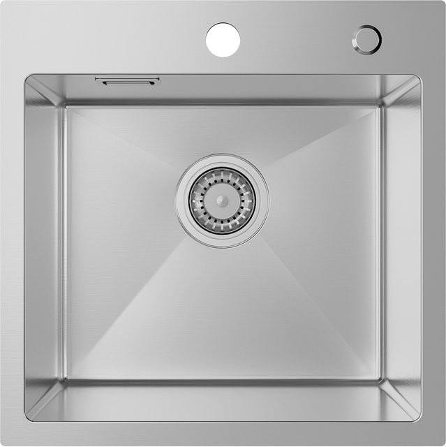 CECIPA max Küchenspüle aus Edelstahl in Silber mit 1 Becken und Überlauf, B/T/H: 45 x 45 x 45 cm - Bild 1