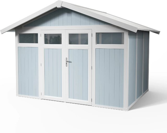 Grosfillex Kunststoff Gartenhaus Utility Gerätehaus in Graublau mit 7,5 m2 Nutzfläche - Bild 1