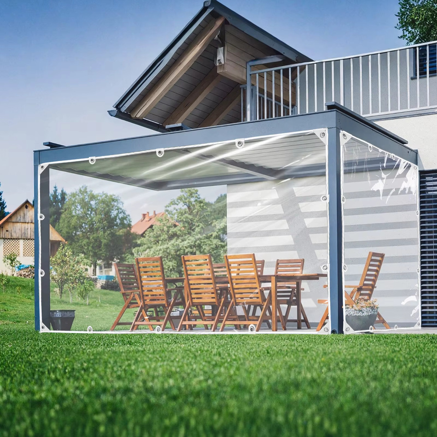 Wasserdichte und frostbeständige Hochleistungsplane aus transparentem PVC mit 420 g/m² - Bild 2