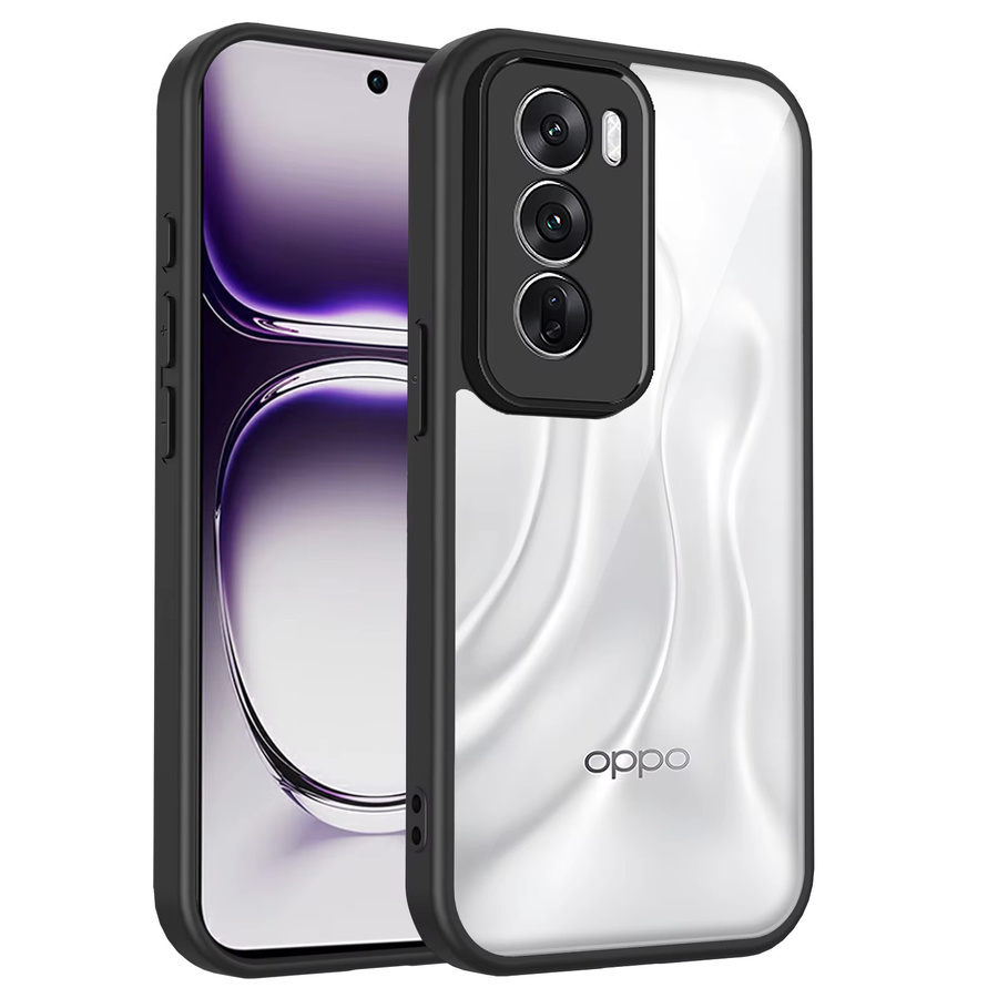 Stoßfeste Silikon-Schutzhülle für Oppo Reno 12 und Oppo Reno 12 Pro, transparente matte Handyhülle mit Luftpolster und harter Rückseite - Bild 3