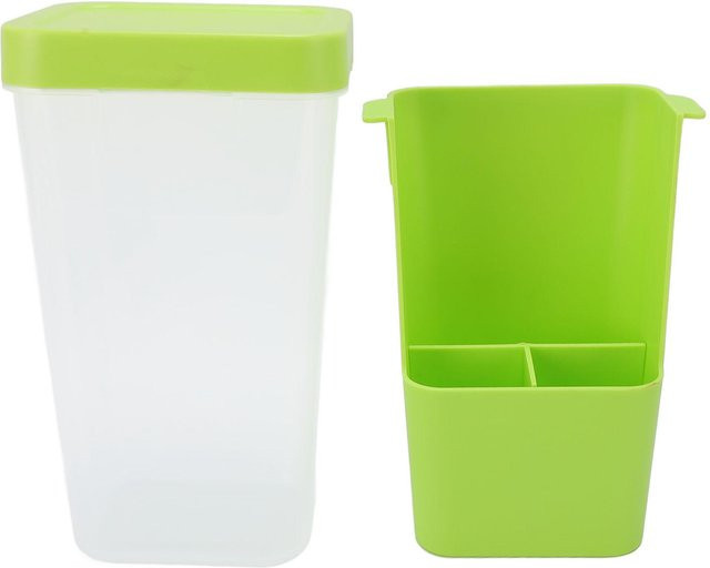CosyHome Mehrzweck-Aufbewahrungsbehälter aus Kunststoff in Transparent Grün für Koriander und Spargel - Bild 1