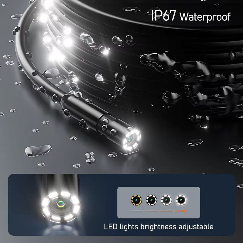 BUMBORN Industrie-Endoskopkamera mit 4,3 Zoll IPS-Display, 1080P HD, 8 mm Kamera, IP67 wasserdicht, Schwarz, 1–30 m Kabellänge für Rohrleitungen und Automobilinspektionen - Bild 5