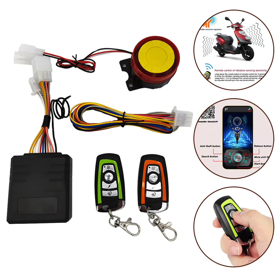 12V Anti-Diebstahl-Alarmsystem für Motorrad, Fahrrad, ATV und Roller mit App-Steuerung und Fernbedienung - Bild 5