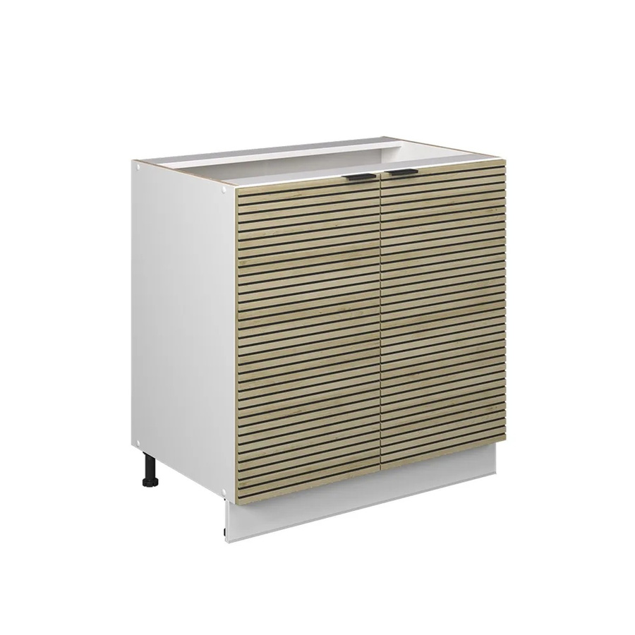 Vicco Küchenunterschrank Fame-Line Eiche Weiß mit Regal und Soft-Close-Türen Breite: 80 cm, Höhe: 82 cm, Tiefe: 51,6 cm - Bild 2