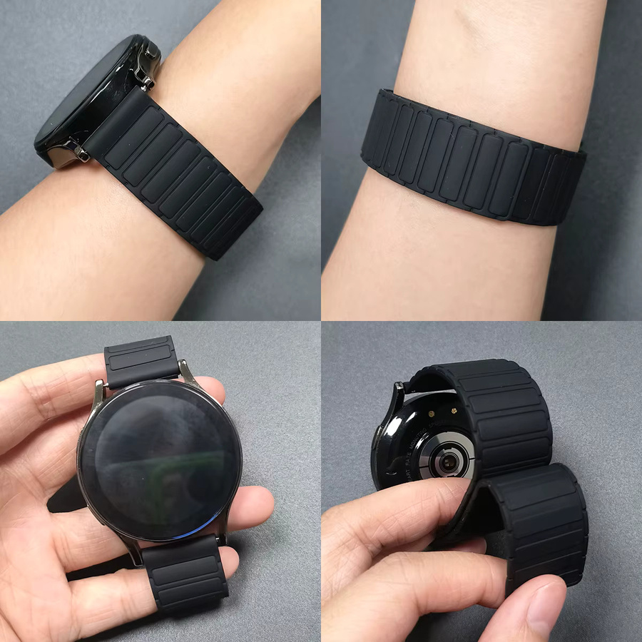 Amazfit Uhrenarmband Silikon, Magnetschlaufenarmband, 22 mm, Schwarz, Unisex - Bild 4