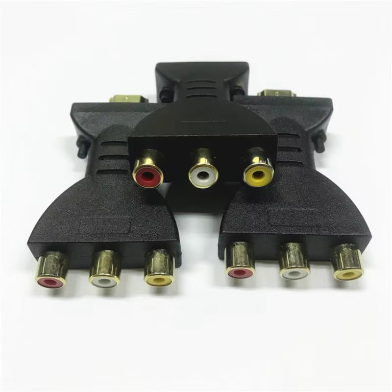 QUERPXAF HDTV zu RCA AV Konverter mit HDMI und RCA Anschlussadapter in Schwarz mit Rot Weiß Gelb Kabeln - Bild 2
