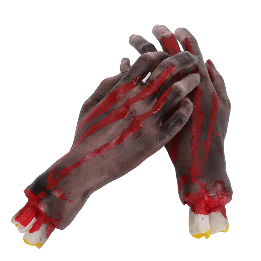 2er-Set lebensechte abgetrennte Hände aus Sicherheitsvinyl als Halloween Requisiten für Cosplay und Bühnendekoration in Multicolor - Bild 5