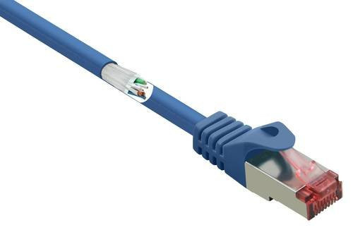 Renkforce RF-4981664 RJ45 Patchkabel CAT 6 S/FTP Ethernet LAN Kabel Blau, Länge: 2,00 m - Bild 1