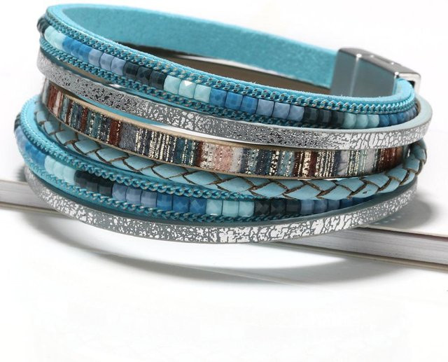 KaiTingu Jewelry Lederarmband, blau, Damen - Bild 1