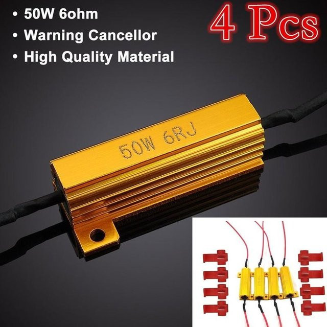 4 Stück Lastwiderstände für LED-Nebelscheinwerfer 50W 6 Ohm in Gold - Bild 1