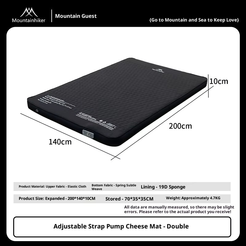 Mountainhiker automatische aufblasbare Campingmatratze für 2 Personen, Schwarz, B/T: 140 x 200 cm - Bild 6
