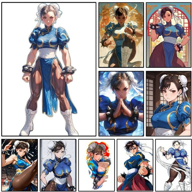 Street Fighter ChunLi Poster von Kayou als selbstklebender und wasserfester Papieraufkleber in Mehrfarbig für deine Wanddekoration - Bild 1
