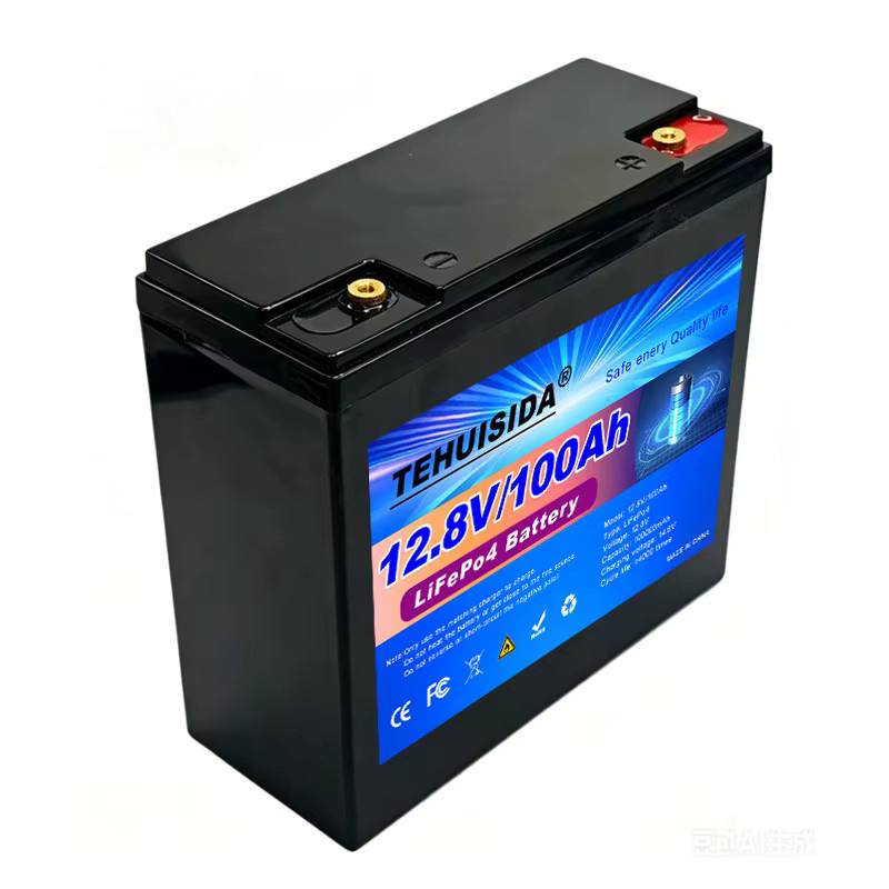 TEHUISIDA Tragbarer LiFePO4 Akku 100Ah 12,8V mit intelligentem BMS in Schwarz - Bild 2
