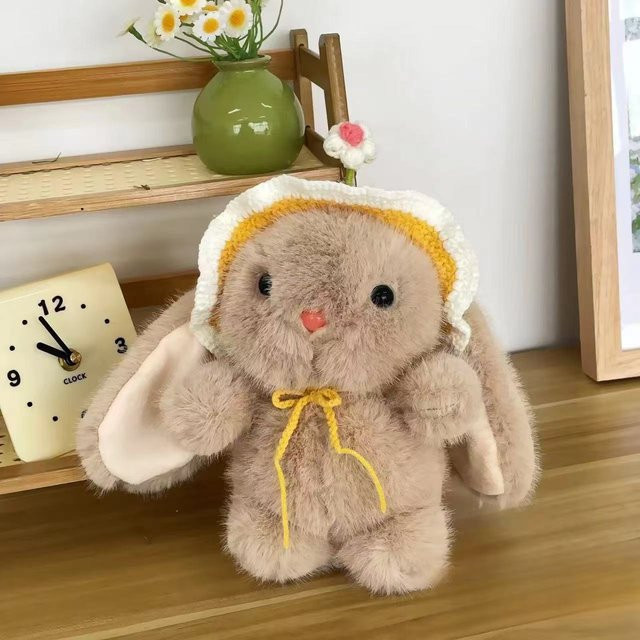 Bai Fen Bai dolls and toys Pudding-Kaninchen Plüschpuppe mit Kapuze, weiß - Bild 1