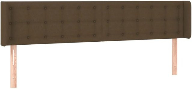 vidaXL LED Kopfteil Dunkelbraun mit USB-Ladeanschluss und integrierter Beleuchtung, B/T/H: 163 x 16 x 78/88 cm - Bild 1